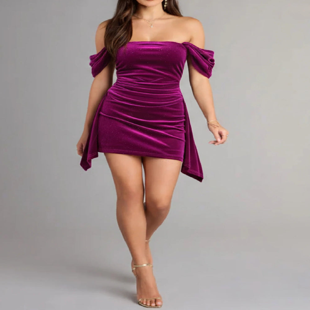 Velvet Off-Shoulder Party Dress
