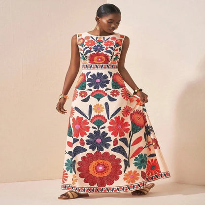 Floral Embroidered Maxi Dress