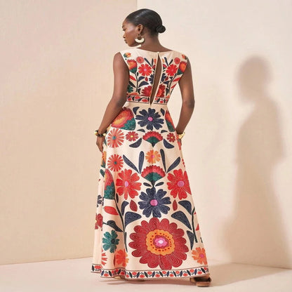 Floral Embroidered Maxi Dress