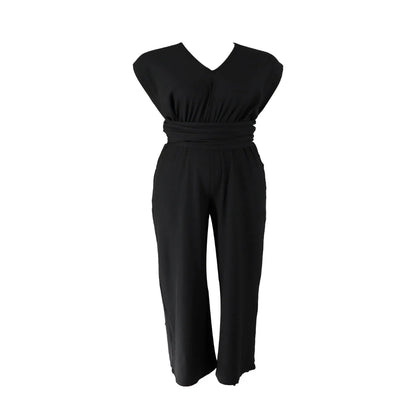 Fashion Tie-Waist V-Neck Jumpsuit