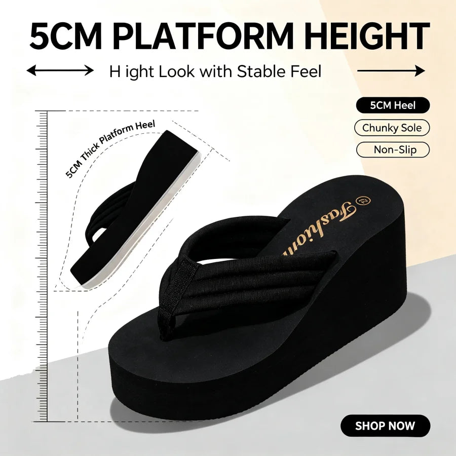 High Wedge Beach Sandals