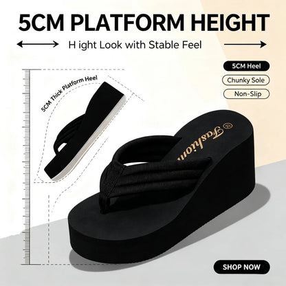 High Wedge Beach Sandals