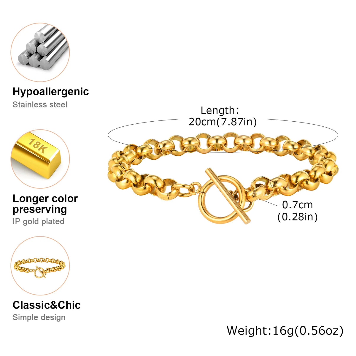 Women’s T-Bar Link Bracelet