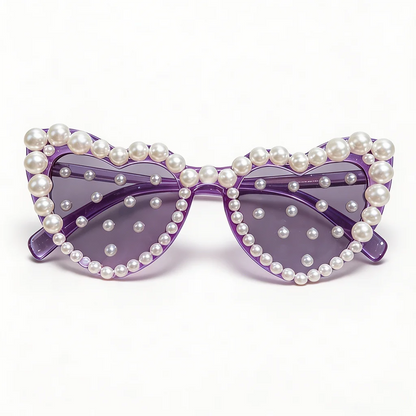 Pearl Decor Heart Sunglasses