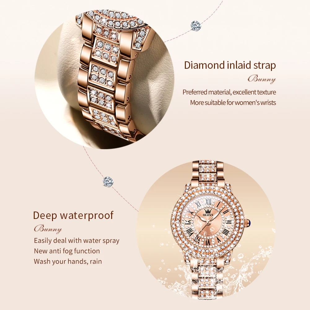 Women’s Luxury Diamond Quartz Wristwatch