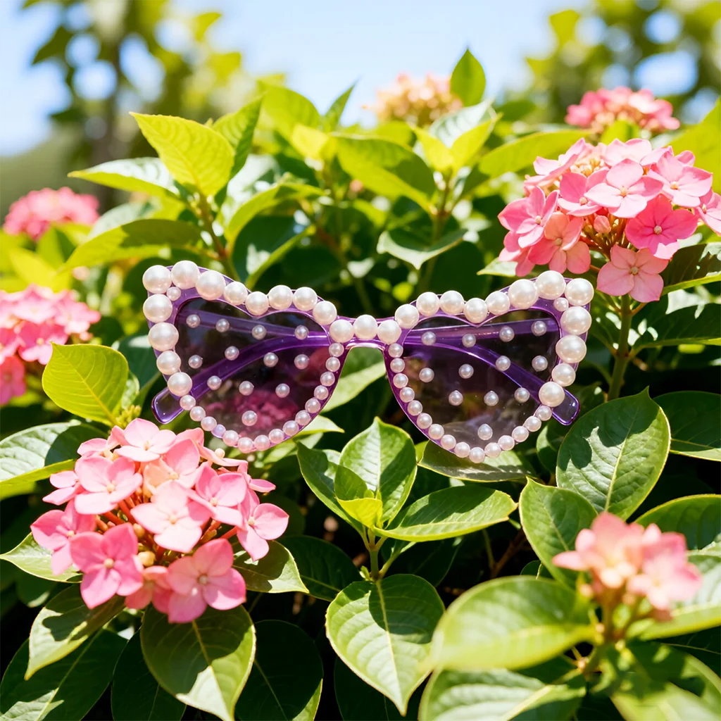 Pearl Decor Heart Sunglasses