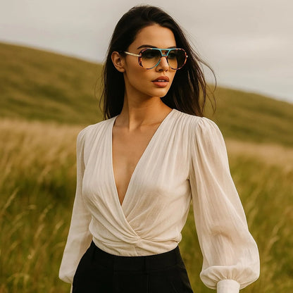 Vintage Oversized Shield Shades
