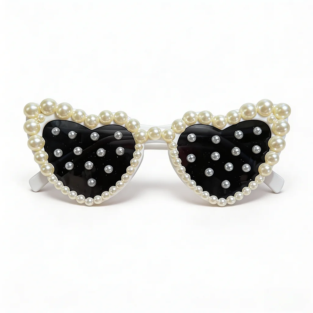 Pearl Decor Heart Sunglasses