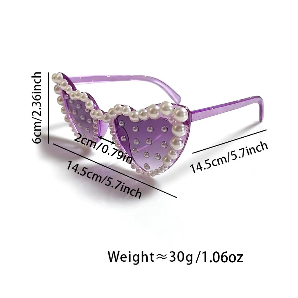 Pearl Decor Heart Sunglasses