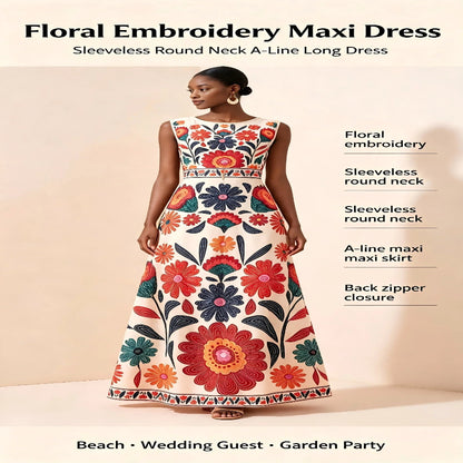 Floral Embroidered Maxi Dress