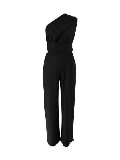Fashion Tie-Waist V-Neck Jumpsuit
