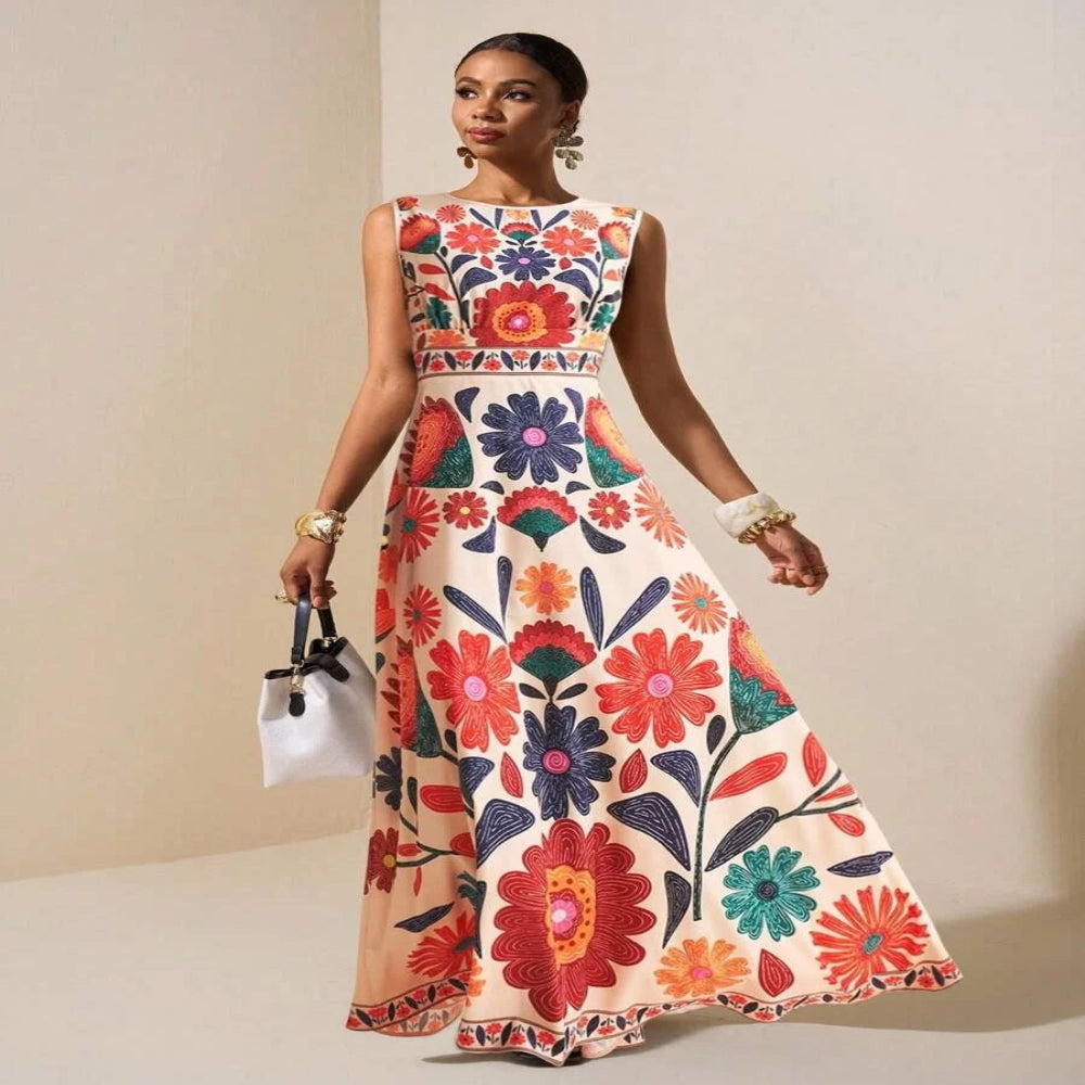 Floral Embroidered Maxi Dress