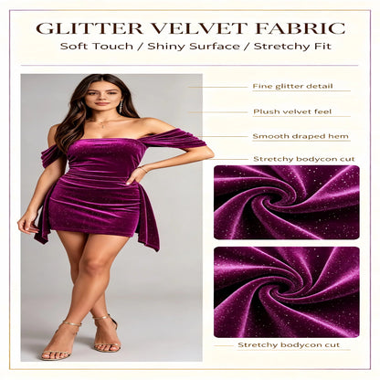 Velvet Off-Shoulder Party Dress